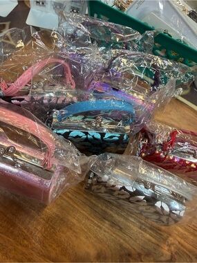Assorted Metallic Mini Handbags - Pink, Blue, Silver, Red